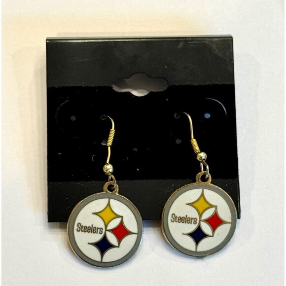 Vintage 90s NFL Pittsburgh Steelers Football Earrings Jewlery Peter David Inc - Picture 4 of 5